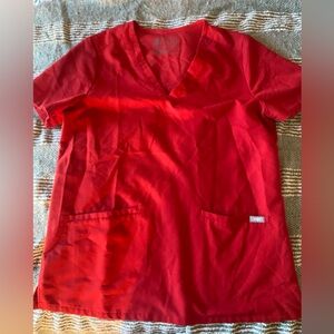 Figs Casma Scrub Top Medium Red